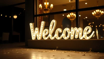 Fototapete sign in the night city © Main
