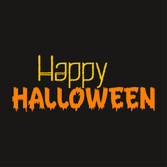 simple and attractive vector happy halloween text graphic object for social media poster and banner