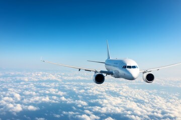 Obraz premium Airplane Soaring Through the Clouds