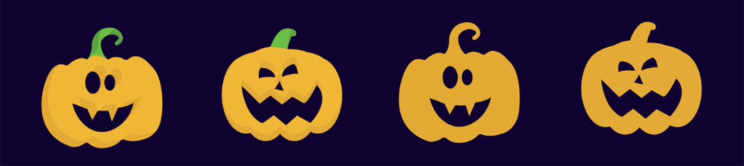 Halloween themed banners and patterns. Halloween theme vector illustration