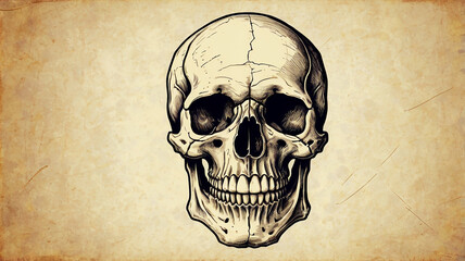 Vintage human skull concept