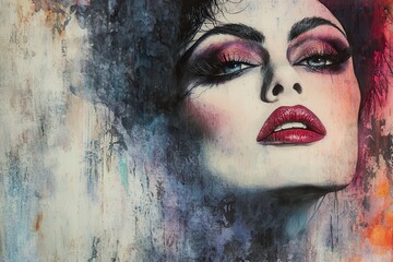 Glamorous Watercolor Portrait of a Woman