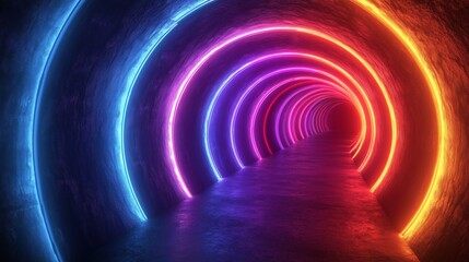 Fototapeta premium Vibrant 3D Glow Circle Background