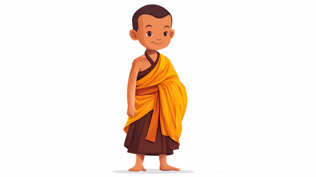 Png a kid monk robe white background architecture. ai generated image by rawpixel. Traditional Costume. Illustration