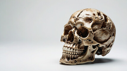 A skull creatively rendered in diverse styles on a clean white backdrop, offering unique variations