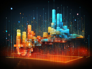 Outstanding Abstract round big data visualization, futuristic infographics design