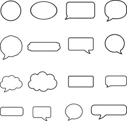 Set of Outline Speech and Thought Bubbles