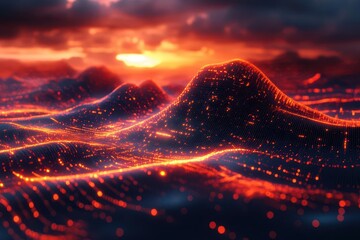 futuristic visualization of cloud computing technology glowing interconnected nodes abstract digital landscape flowing data streams secure server icons