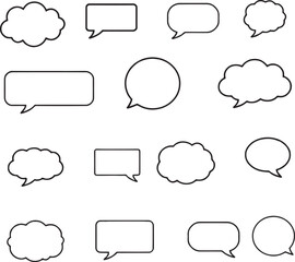 Fototapeta premium Pack of speech bubbles sketches