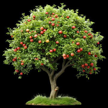 recommend clip art: apple tree in white background
