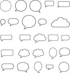 Pack of speech bubbles sketches