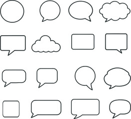 Set of Outline Speech and Thought Bubbles