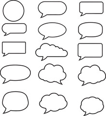 Set of Outline Speech and Thought Bubbles
