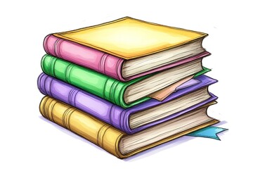 Open book in autumn leaves. Vintage style book illustration for design, print or background. Watercolor education, school design
