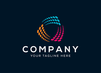 Colorful Tech Company Logo Design Vector-02