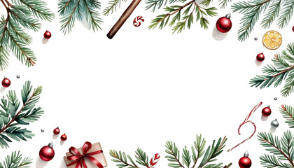 place text background branches olated christmas watercolor illustration fir frame merry christmas new year christmas tree branch celebration design fir tree greeting card holiday leaf pine watercolor