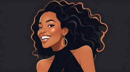 Happy black woman illustration