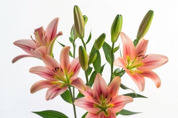 A vase filled with pink flowers sits on a table, perfect for decorating a room or using as a centerpiece