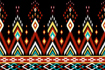 Traditional bright ikat pattern with geometric shapes. High resolution, perfect for textiles, wallpaper or fashion background, interior decoration.