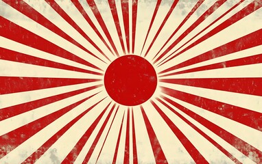 Red and cream retro circus background with sunburst rays vector