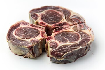 Fototapeta premium A cut steak placed on a clean white surface