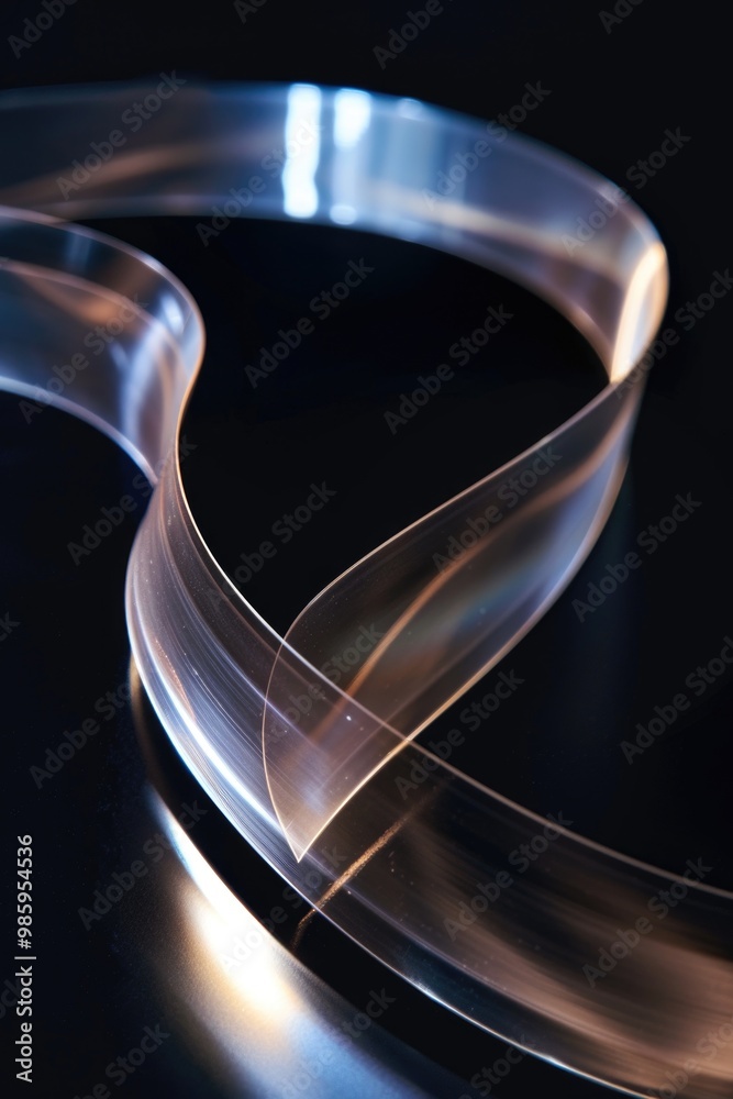 Poster A close-up shot of a curved object on a table, suitable for use in various settings and designs