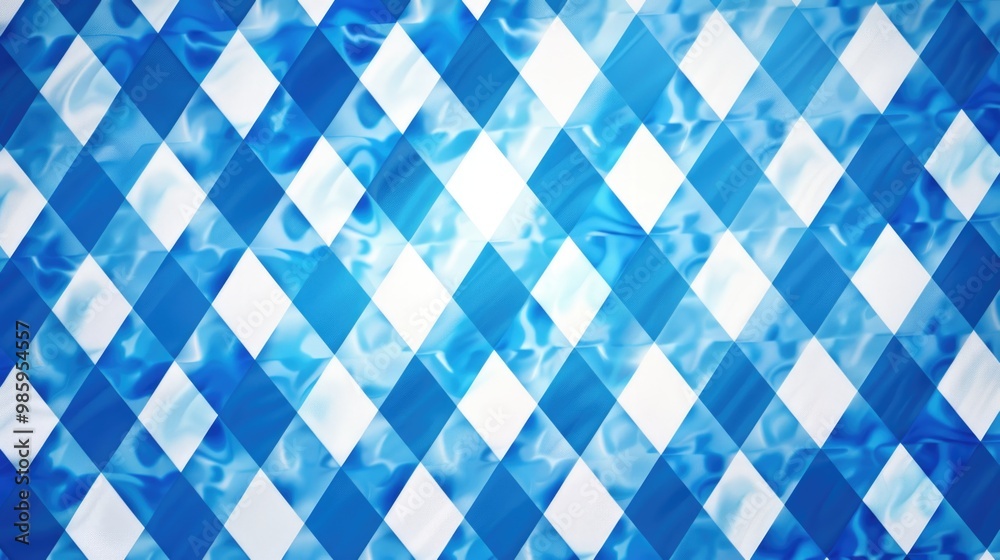 Poster a blue and white checkered background with water, suitable for use in advertisements or packaging de