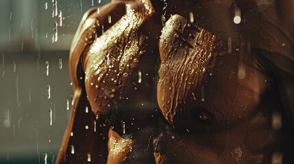 A person on a rainy city street, ideal for use as a background or mood setter