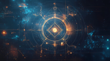 Obraz premium Sacred geometry symbols and elements background. alchemy, religi. Sacred Geometry. Illustration