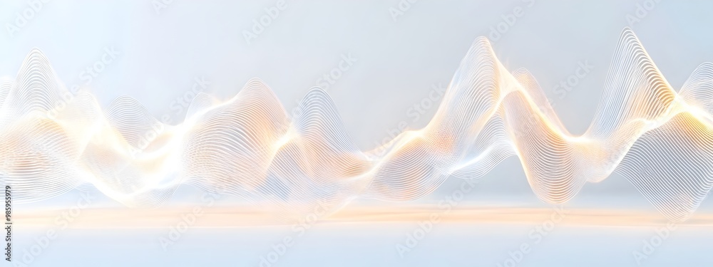Poster abstract light wave pattern dynamic 3d rendered image of electromagnetic wave formation