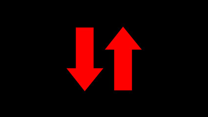 Up and down arrow pointer icon sign symbol in trendy flat style.