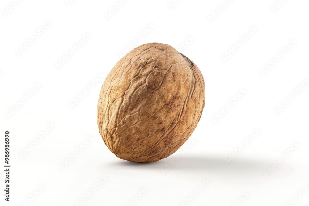 Poster single walnut shell on a clean white surface