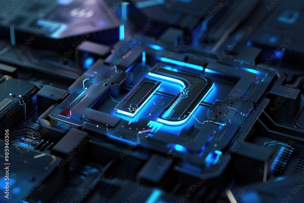 Aufkleber High-quality image of a computer motherboard with various components visible