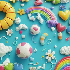 playful and fun world on a turquiose background