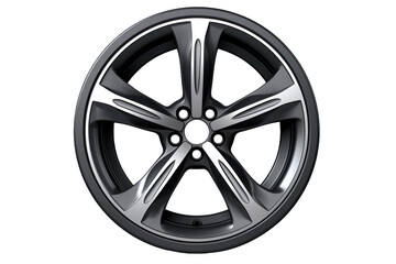 Obraz premium This alloy wheel features a contemporary style with multiple spokes, designed to improve both the look and performance of vehicles on the road.