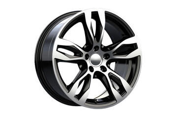 Obraz premium This sleek alloy wheel showcases a modern design, offering both style and functionality for various vehicles, enhancing their overall appeal.