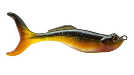 A brightly colored fishing lure with a detailed design, ideal for both freshwater and saltwater fishing, attracting a variety of fish species effectively.