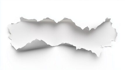Fototapeta premium Piece of white paper tear isolated on white background.