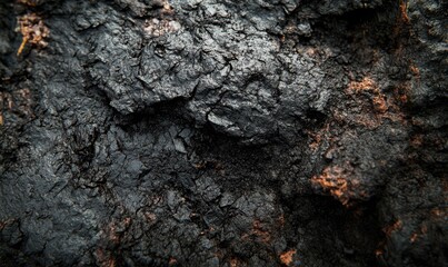 Close-up of rough, dark, textured bark.