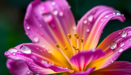 Fototapeta premium close up of water drop on flower