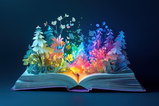 Open book in autumn leaves. Vintage style book illustration for design, print or background. Watercolor education, school design
 - Powered by Adobe