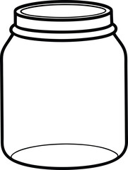 Glass Jar Isolated Outline Vector Illustration for Creative Projects
