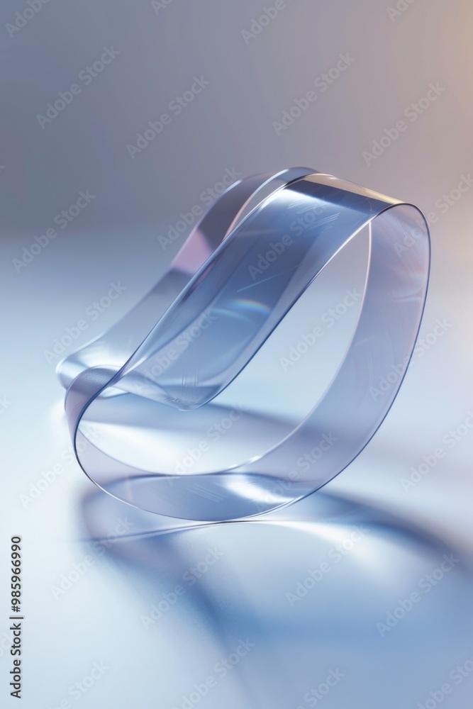 Poster A close-up view of a curved object placed on a table, potentially used for decorative or artistic purposes