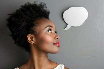 A person speaking through a thought cloud or speech bubble