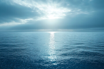 Fototapeta premium Azure Infinity. Ocean’s Depths Kissed by Dusk.