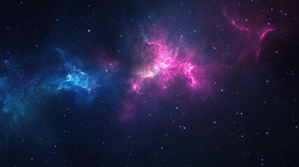 Obraz premium An expansive galaxy background with vibrant, colorful stars and glowing nebulae filling the deep, dark universe. Perfect for space-inspired design concepts.