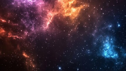 An expansive galaxy background with vibrant, colorful stars and glowing nebulae filling the deep, dark universe. Perfect for space-inspired design concepts.
