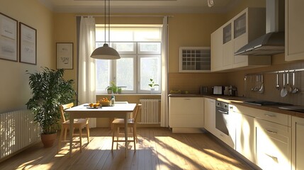 Urban apt w/ dining kitchen