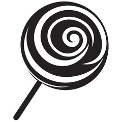 Swirl lollipop silhouette vector on a white background