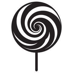 Swirl lollipop silhouette vector on a white background